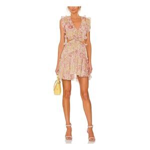 Misa Los Angeles Ruffled Pink Jolie Size M Dress